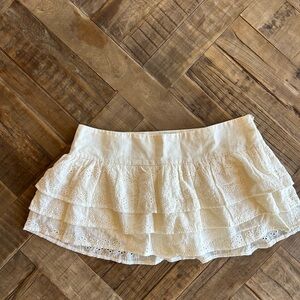 Edikted Cream Lace Mini Skirt